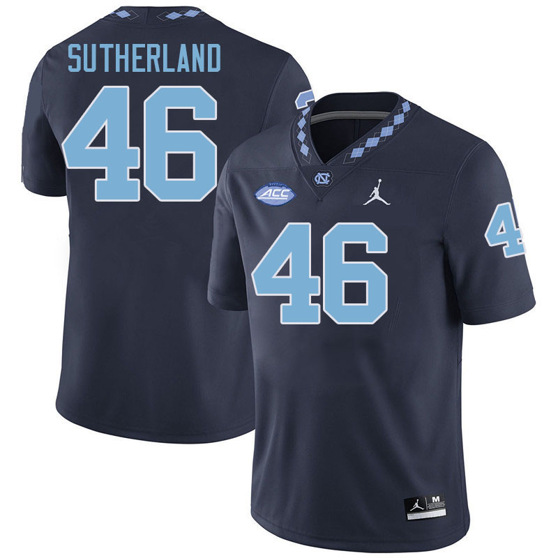 #46 Bill Sutherland North Carolina Tar Heels Jerseys,Apparels,Uniforms Stitched-Navy